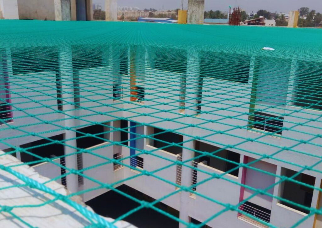 Building Safety nets and kids balcony safety nets installation