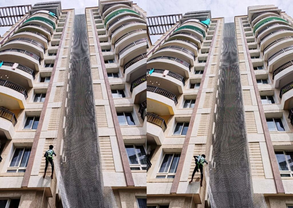 Duct Area and pigeon safety nets for balconies